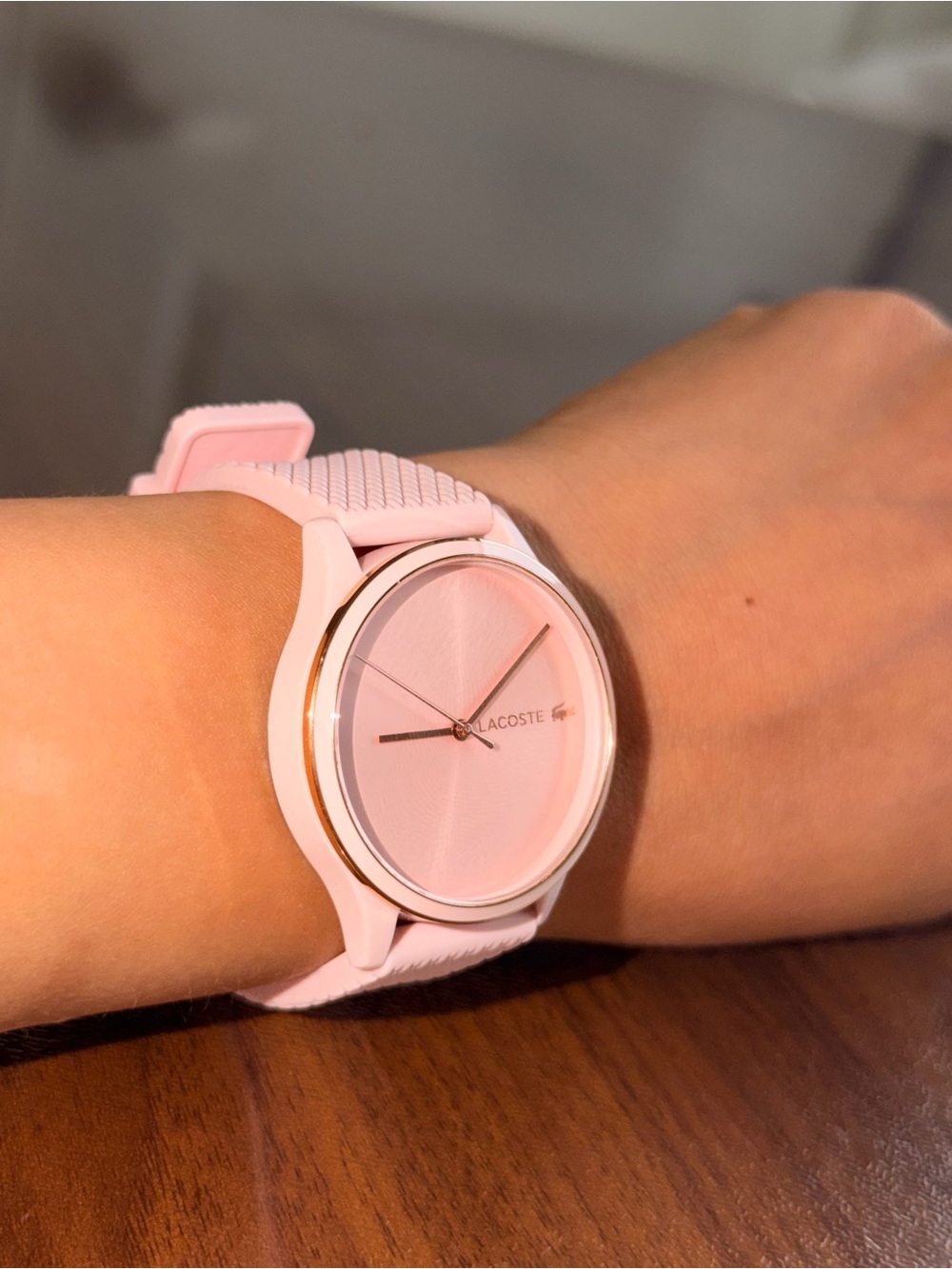 Lacoste Pastel Pink Silicone Minimalist Watch